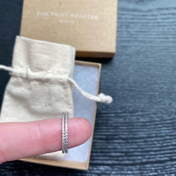 Two Beautiful & Dainty CZ Eternity Bands (1mm) - Picture 1 of 5